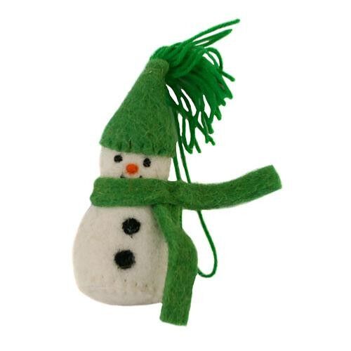 Hanging decoration, felt snowman green (ASHF01)