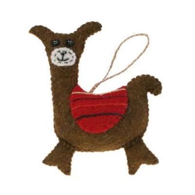 Hanging decoration, felt llama (ASHF07)