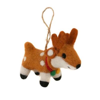 Hanging decoration, felt reindeer (ASHF08)