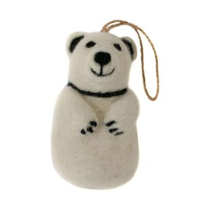 Hanging decoration, felt polar bear (ASHF09)