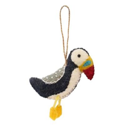 Hanging decoration, felt puffin (ASHF15)