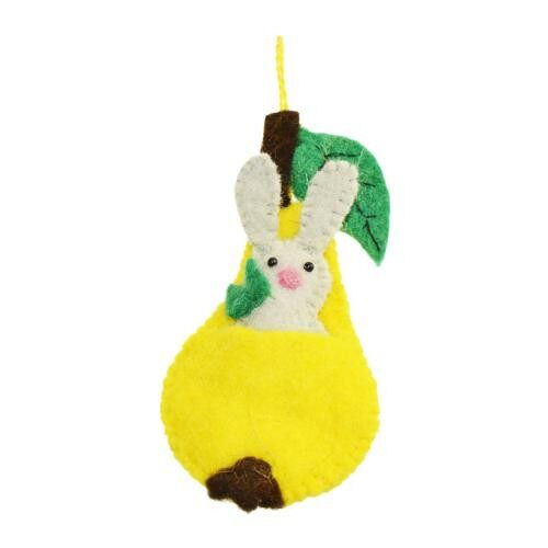 Hanging decoration, felt rabbit in pear (ASHF23)