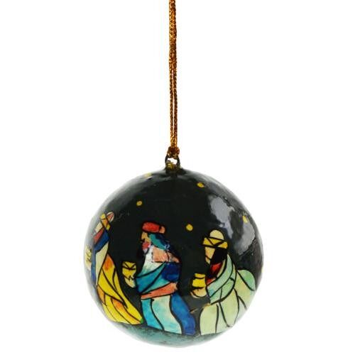 Hanging bauble, Three Wise Men, papier maché (ASHX219)