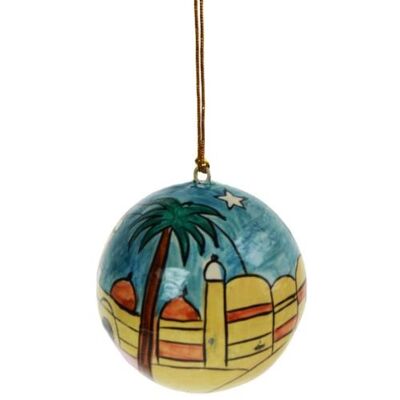 Hanging bauble, Holy City, papier maché (ASHX222)