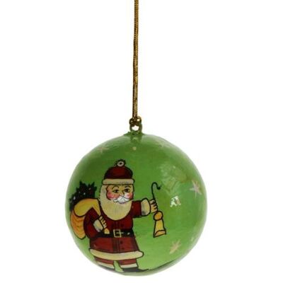 Hanging bauble, Santa with sack, papier maché (ASHX228)