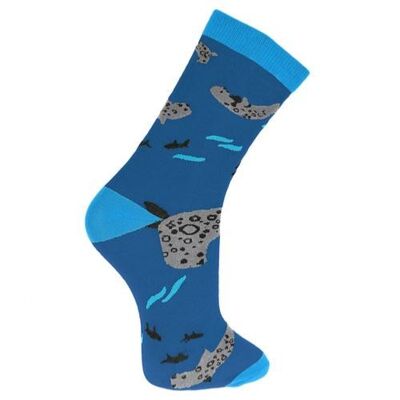 Bamboo socks, seals blue, Shoe size: UK 7-11, Euro 41-47 (ASP028LAR)