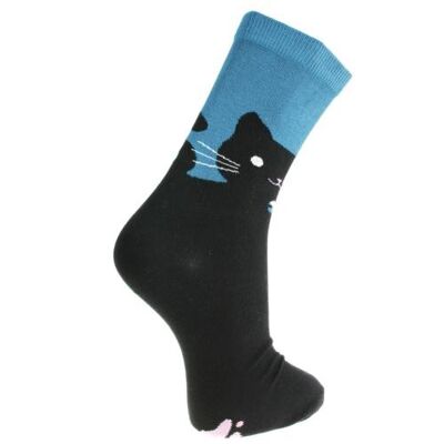 Bamboo socks, cat black, Shoe size: UK 7-11, Euro 41-47 (ASP034LAR)
