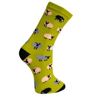 Bamboo socks, sheep green, Shoe size: UK 7-11, Euro 41-47 (ASP079LAR)