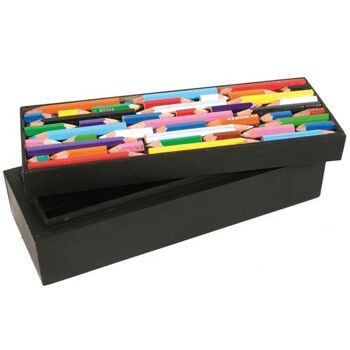 Boîte à crayons/crayons, crayons recyclés (ASP1303) 1