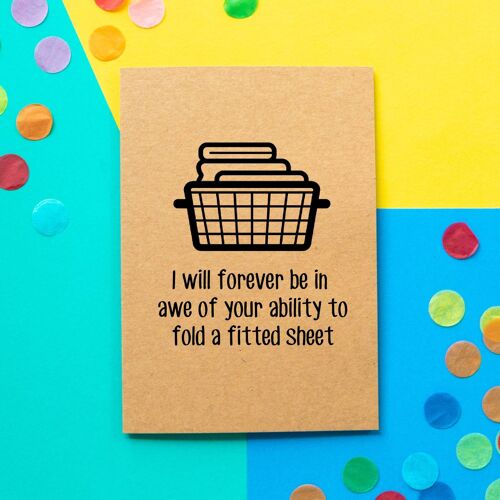 Funny Mother's Day Card | I will forever be in awe of your ability to fold a fitted sheet