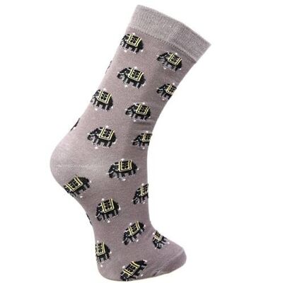 Bamboo socks, elephants grey, Shoe size: UK 3-7, Euro 36-41 (ASP18713M)