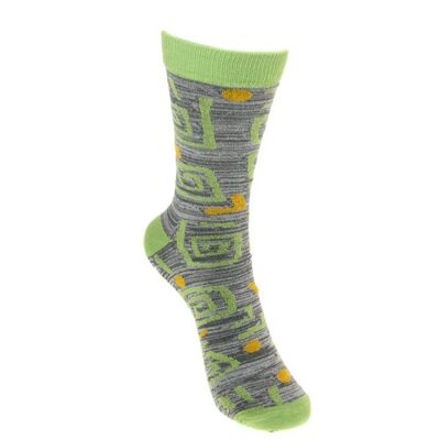 Bamboo socks, square swirls, Shoe size: UK 7-11, Euro 41-47 (ASP18724L)