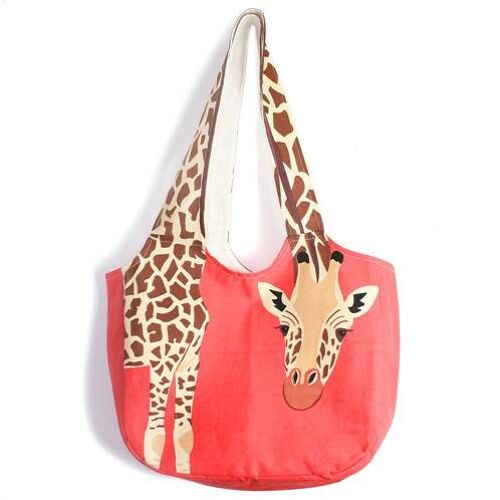 Shoulder bag, cotton, giraffe (ASP1910)
