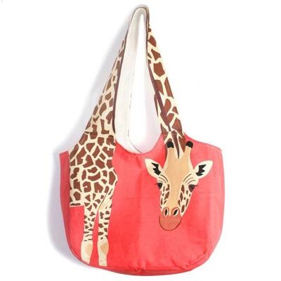 Shoulder bag, cotton, giraffe (ASP1910)