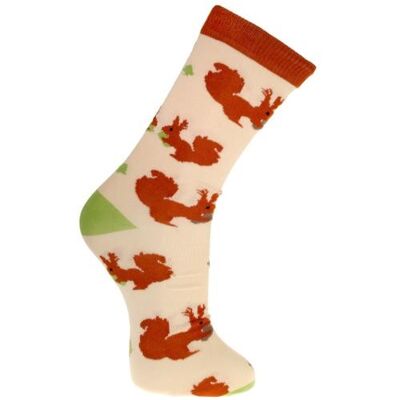 Bamboo socks, squirrels, Shoe size: UK 7-11, Euro 41-47 (ASP2007LAR)