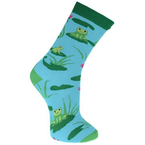 Bamboo socks, frogs, Shoe size: UK 7-11, Euro 41-47 (ASP2010LAR)