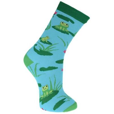 Bamboo socks, frogs, Shoe size: UK 7-11, Euro 41-47 (ASP2010LAR)