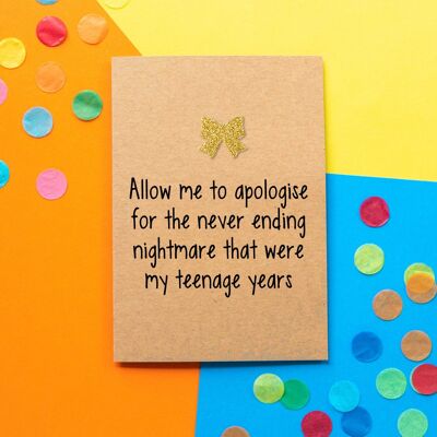 Funny Father's Day Card | The Nightmare of My Teenage Years