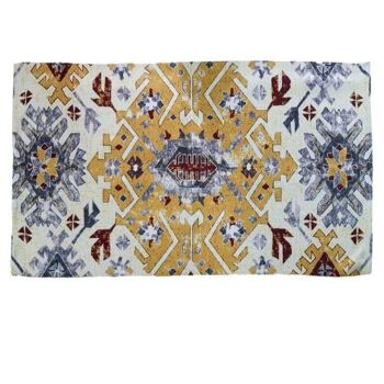 Tapis d'intérieur ou d'extérieur en plastique recyclé 120 x 180 cm fond crème (ASP2123) 1