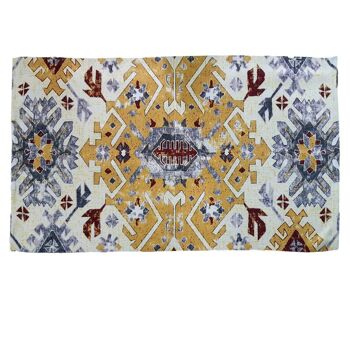 Tapis d'intérieur ou d'extérieur en plastique recyclé 120 x 180 cm fond crème (ASP2123) 2