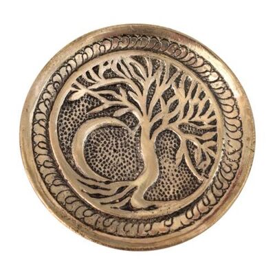 Incense holder, aluminium, tree and moon design (ASP2134)