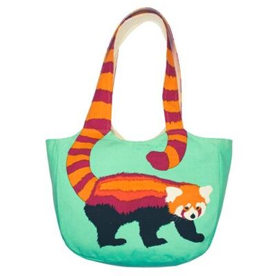 Shoulder bag, cotton, red panda (ASP2150)