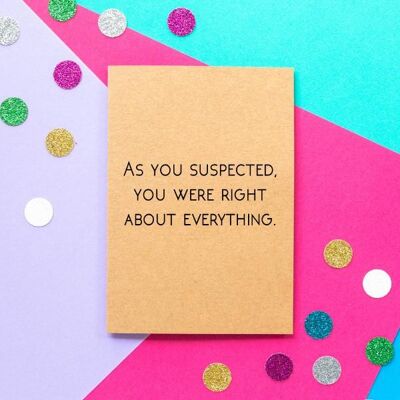 Funny Father's Day Card | Right About Everything