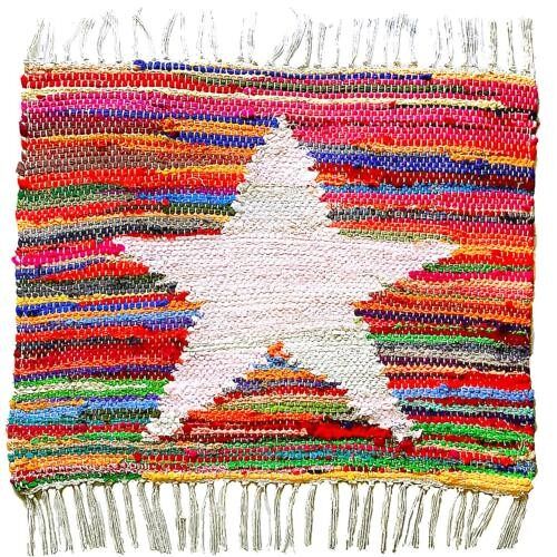 Rug/doormat, recycled polyester & cotton star multi coloured 45x60cm (ASP2166)
