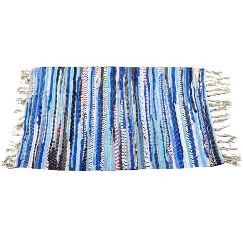 Rag rug, recycled material, blue 50x90cm (ASP2181)