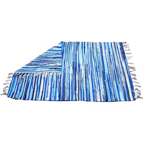 Rag rug, recycled material, blue 80x120cm (ASP2188)