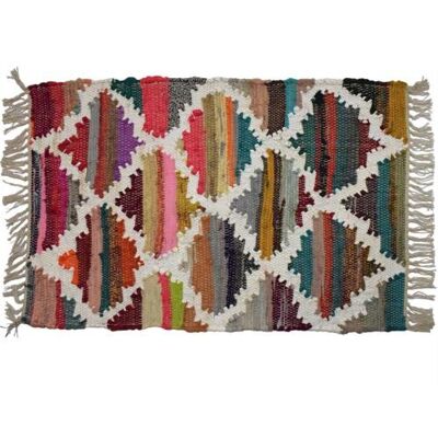 Dhurrie rug, recycled cotton & polyester Moroccan style handwoven 120x180cm (ASP2212L)