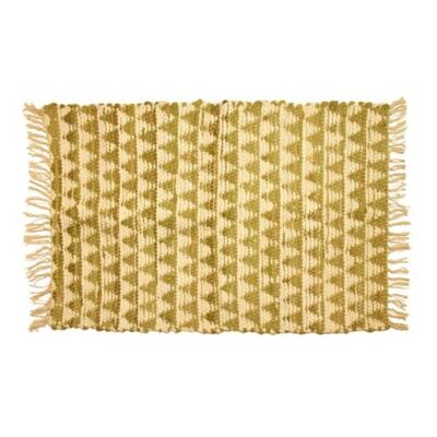 Chindi rag rug recycled cotton handmade olive 60x90cm (ASP2215)