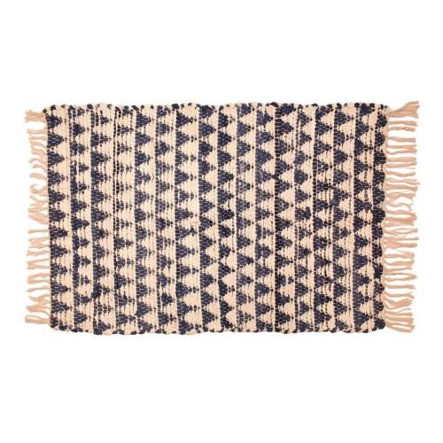 Chindi rag rug recycled cotton handmade blue 60x90cm (ASP2217)