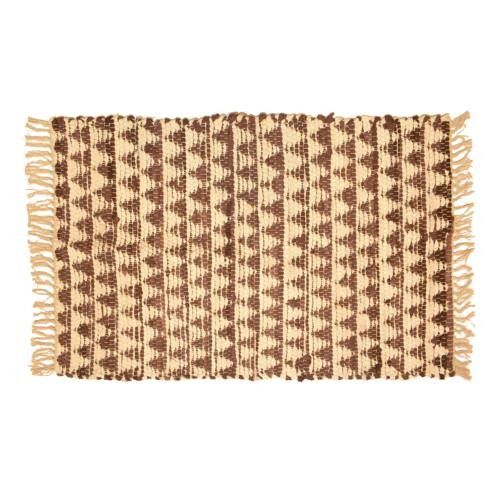 Chindi rag rug recycled cotton handmade brown 60x90cm (ASP2219)
