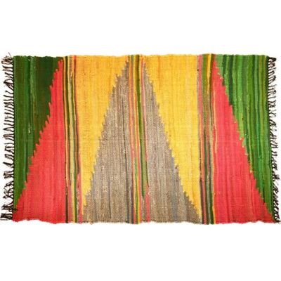 Kilim rag rug recycled cotton & polyester handmade Aztec 120x180cm (ASP2222)