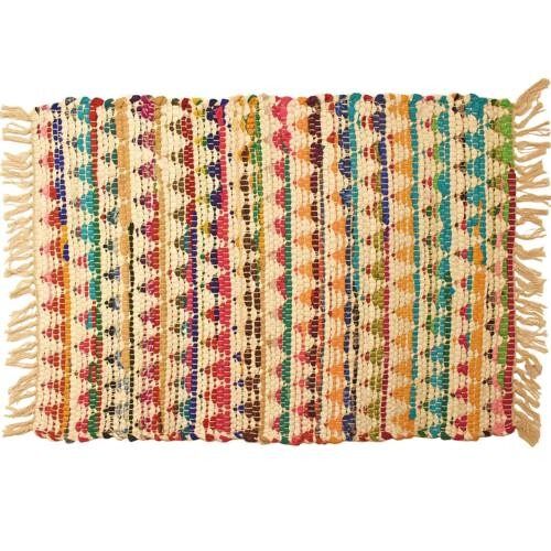 Chindi rag rug recycled cotton handmade multicoloured triangles 100x150cm (ASP2290)