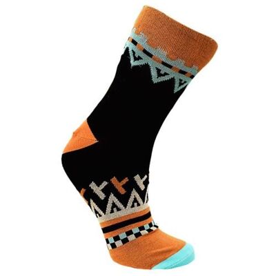 Bamboo socks, black orange, Shoe size: UK 3-7, Euro 36-41 (ASP2800MED)