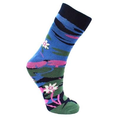 Bamboo socks, water lilies, Shoe size: UK 7-11, Euro 41-47 (ASP2801LAR)