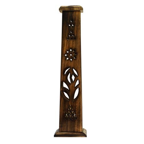 Incense holder, mango wood tower, tapered (ASP2822)
