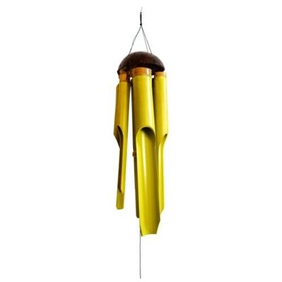 Bamboo windchime with coconut top lime green 48/110cm (BBAM45)