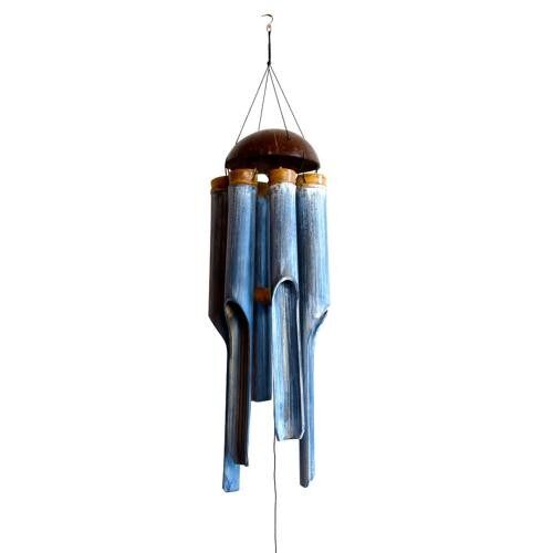 Bamboo windchime with coconut top grey wash 48/110cm (BBAM47)