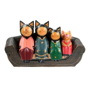 4 chats sur canapé (BCAT51) 1