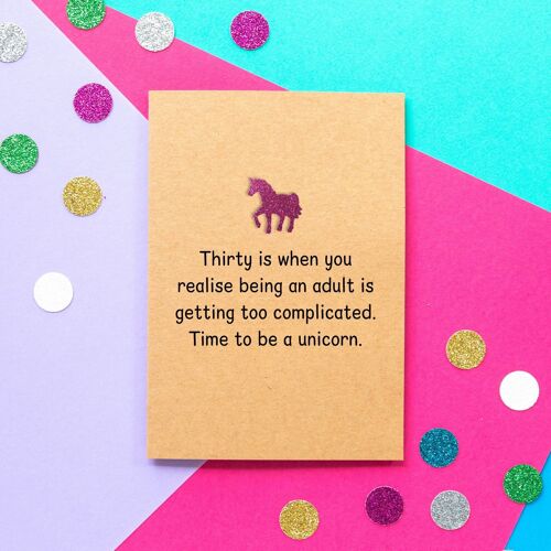 Funny 30th Birthday Card | Time To Be A Unicorn