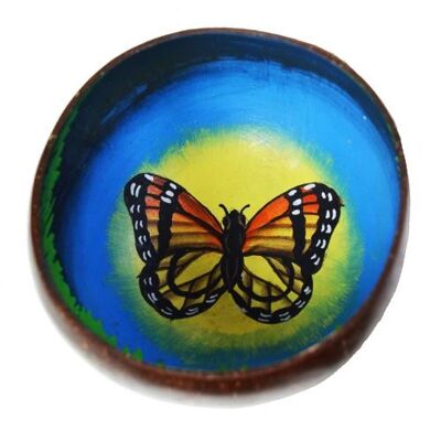 Coconut bowl, painted butterfly (BNC001)