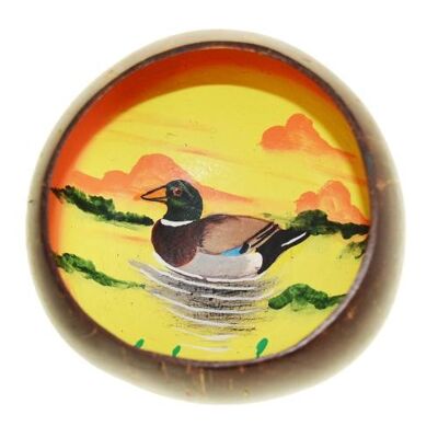 Coconut bowl, painted mallard (BNC008)