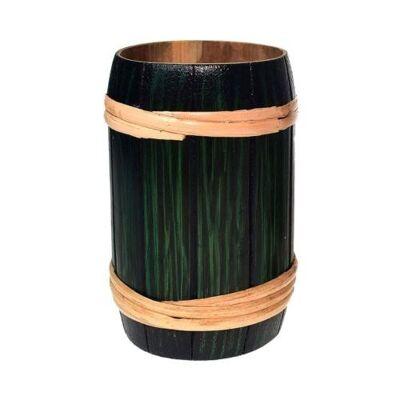 Single bamboo toothbrush holder/pencil pot barrel green height 12cm (BSIS04G)