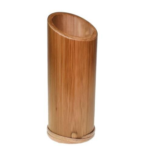 Single bamboo toothbrush holder/pencil pot natural colour height 14.5cm (BSIS07S)