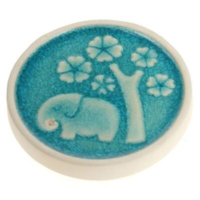 Incense holder, elephant & tree, 8cm (CCUT018)