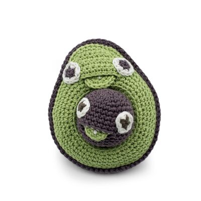 MOTHER AVOCADO AND HER BABY CORE - BABY RATTLE IN ORGANIC COTTON