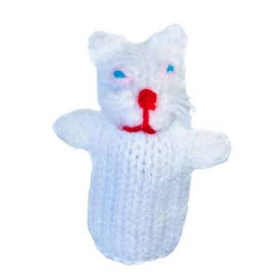 Finger puppet, white cat (CIAP2100)